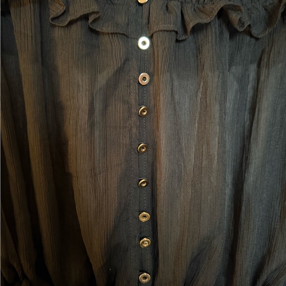 NetWork Black Ruffled Women's Top - Picture 4 of 9